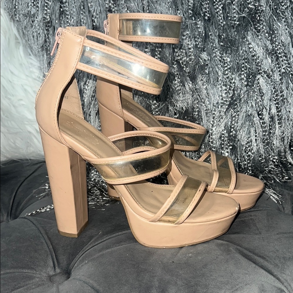 Elegant Nude Platform Heels